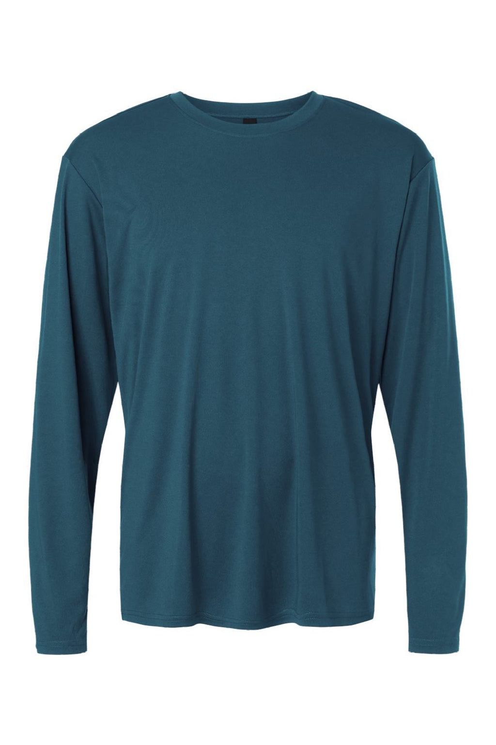 AllPro 48400 Mens Pro Lock Performance Long Sleeve Crewneck T-Shirt Atlantic Blue Flat Front