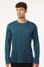AllPro 48400 Mens Pro Lock Performance Long Sleeve Crewneck T-Shirt Atlantic Blue Model Front