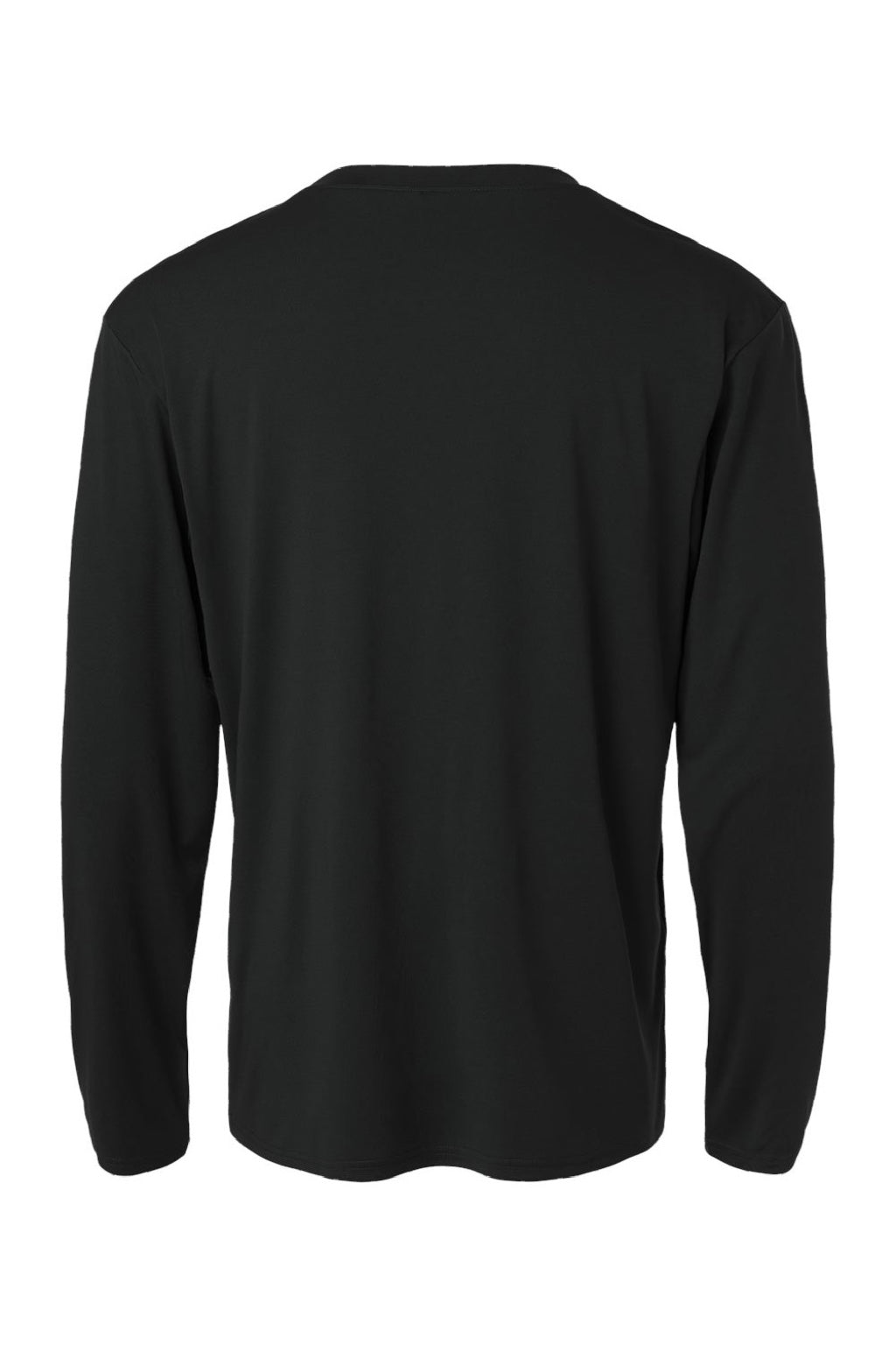 AllPro 48400 Mens Pro Lock Performance Long Sleeve Crewneck T-Shirt Black Flat Back