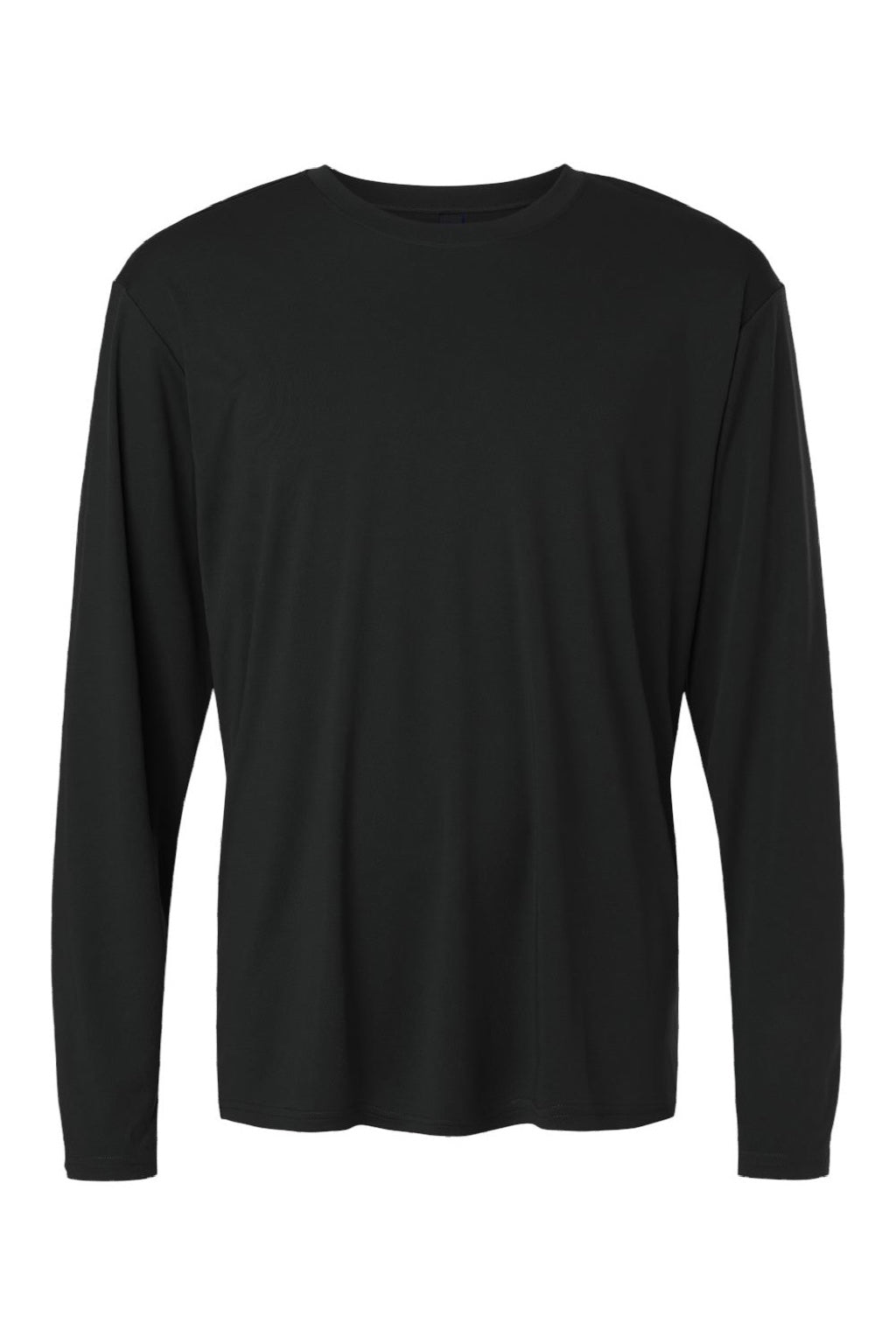 AllPro 48400 Mens Pro Lock Performance Long Sleeve Crewneck T-Shirt Black Flat Front