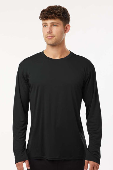 AllPro 48400 Mens Pro Lock Performance Long Sleeve Crewneck T-Shirt Black Model Front
