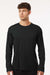 AllPro 48400 Mens Pro Lock Performance Long Sleeve Crewneck T-Shirt Black Model Front