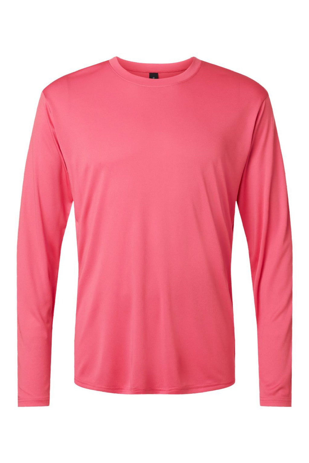 AllPro 48400 Mens Pro Lock Performance Long Sleeve Crewneck T-Shirt Bright Pink Flat Front