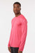 AllPro 48400 Mens Pro Lock Performance Long Sleeve Crewneck T-Shirt Bright Pink Model Side