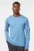 AllPro 48400 Mens Pro Lock Performance Long Sleeve Crewneck T-Shirt Carolina Blue Model Front
