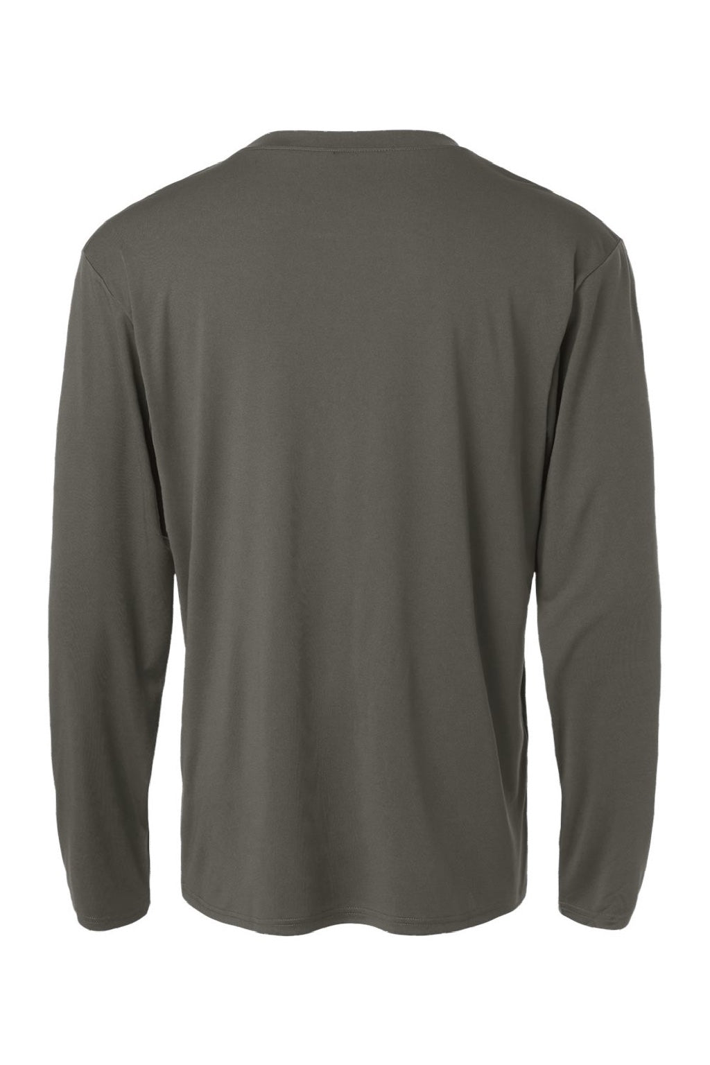 AllPro 48400 Mens Pro Lock Performance Long Sleeve Crewneck T-Shirt Charcoal Grey Flat Back