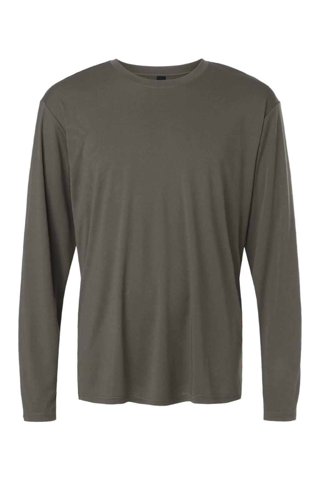 AllPro 48400 Mens Pro Lock Performance Long Sleeve Crewneck T-Shirt Charcoal Grey Flat Front