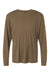 AllPro 48400 Mens Pro Lock Performance Long Sleeve Crewneck T-Shirt Cigar Brown Flat Front