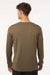 AllPro 48400 Mens Pro Lock Performance Long Sleeve Crewneck T-Shirt Cigar Brown Model Back