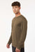 AllPro 48400 Mens Pro Lock Performance Long Sleeve Crewneck T-Shirt Cigar Brown Model Side