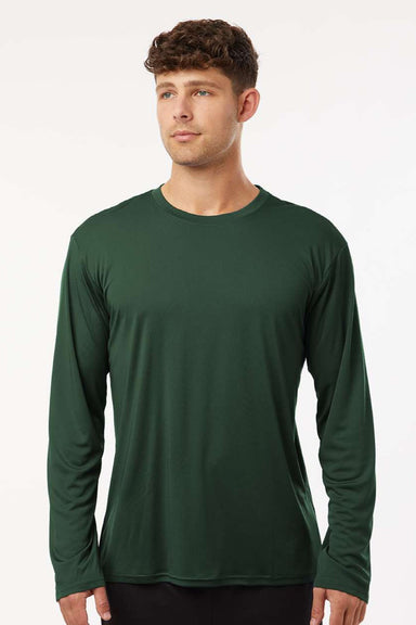 AllPro 48400 Mens Pro Lock Performance Long Sleeve Crewneck T-Shirt Forest Green Model Front