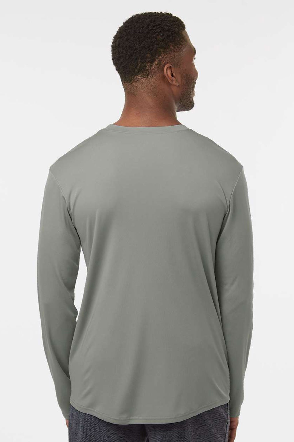 AllPro 48400 Mens Pro Lock Performance Long Sleeve Crewneck T-Shirt Greystone Model Back