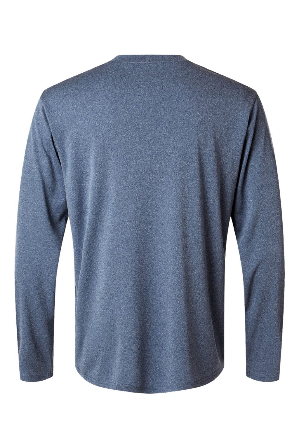 AllPro 48400 Mens Pro Lock Performance Long Sleeve Crewneck T-Shirt Heather Navy Blue Flat Back