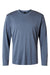 AllPro 48400 Mens Pro Lock Performance Long Sleeve Crewneck T-Shirt Heather Navy Blue Flat Front