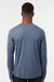 AllPro 48400 Mens Pro Lock Performance Long Sleeve Crewneck T-Shirt Heather Navy Blue Model Back