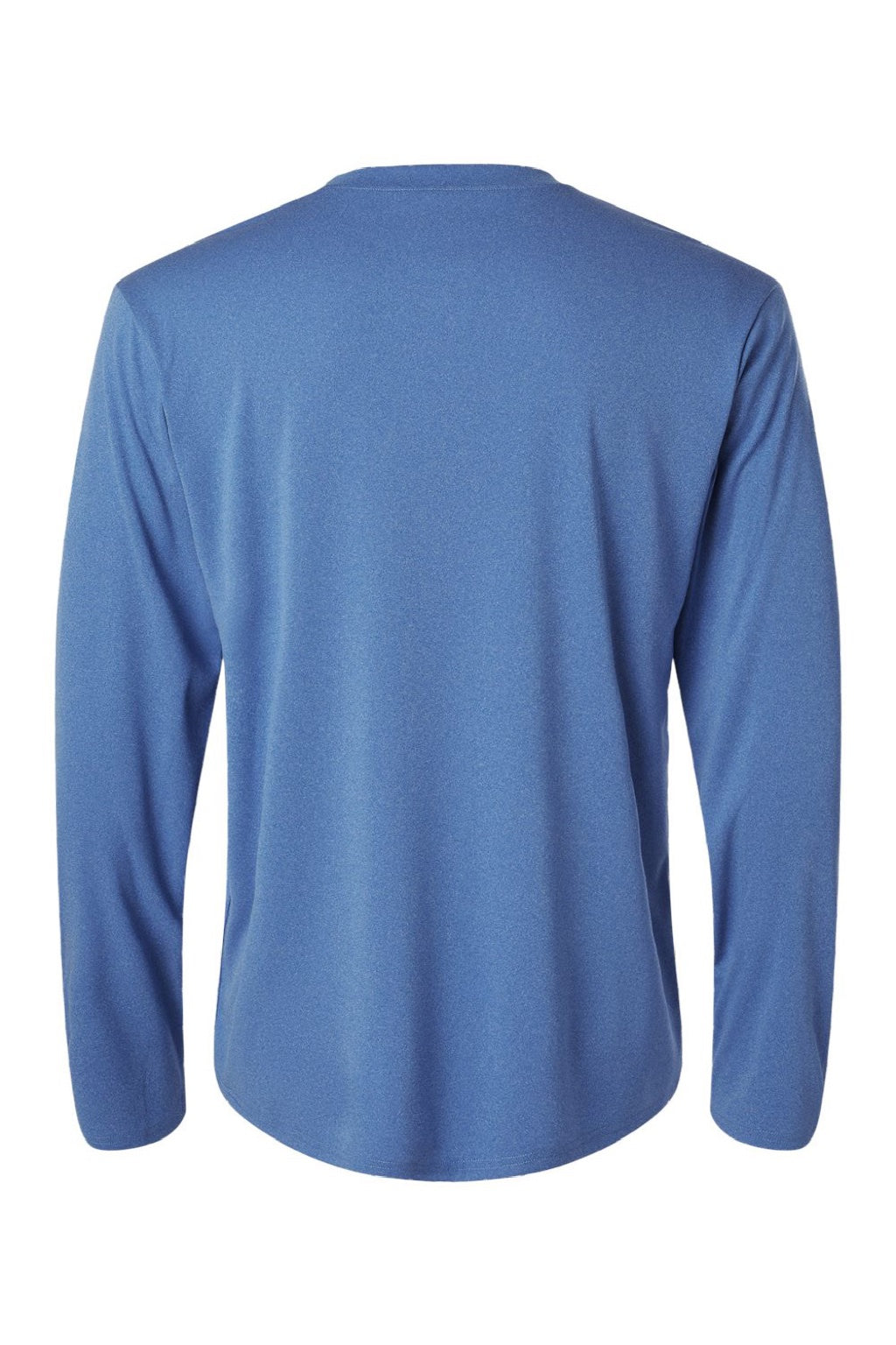 AllPro 48400 Mens Pro Lock Performance Long Sleeve Crewneck T-Shirt Heather Royal Blue Flat Back