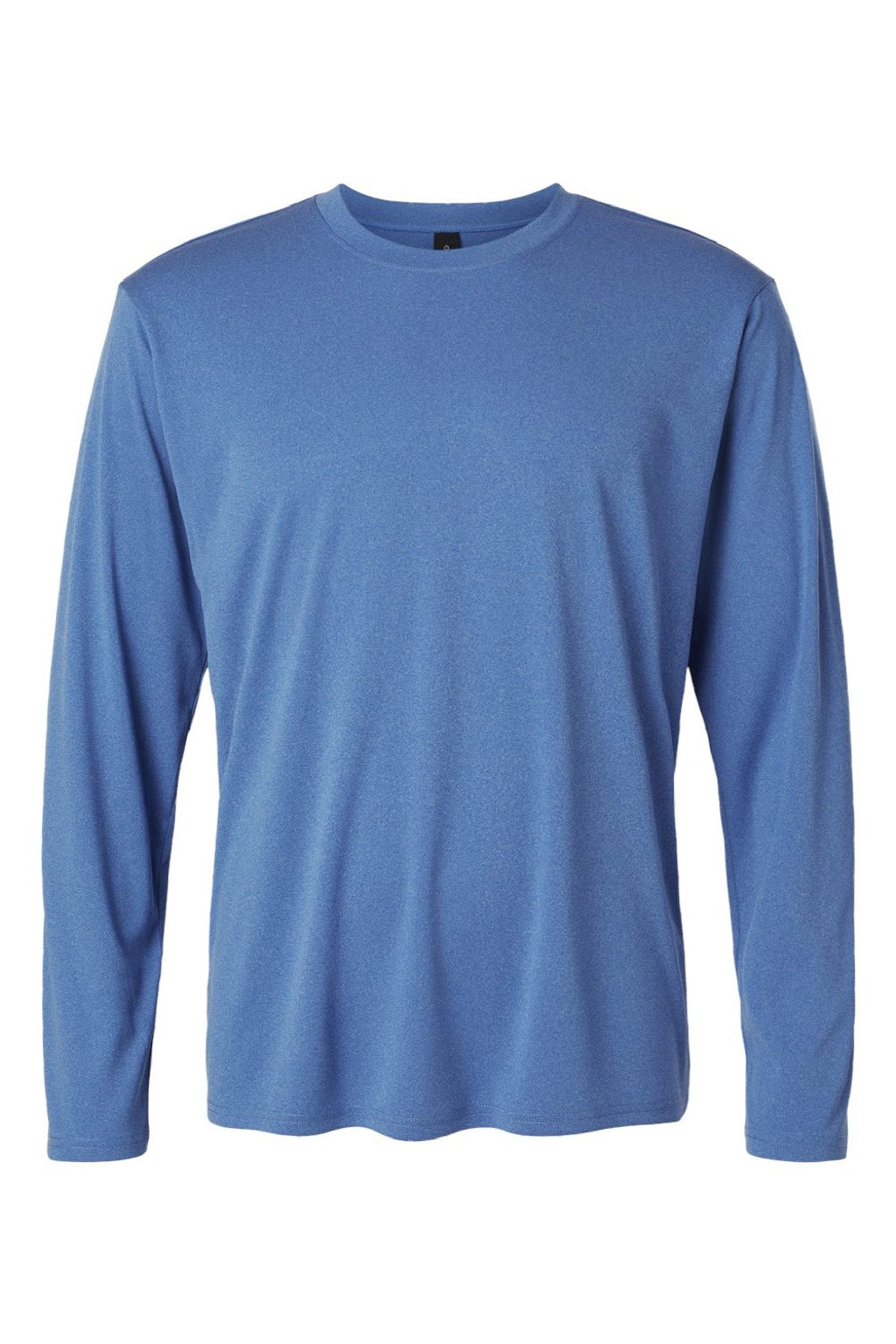 AllPro 48400 Mens Pro Lock Performance Long Sleeve Crewneck T-Shirt Heather Royal Blue Flat Front