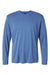 AllPro 48400 Mens Pro Lock Performance Long Sleeve Crewneck T-Shirt Heather Royal Blue Flat Front
