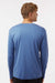 AllPro 48400 Mens Pro Lock Performance Long Sleeve Crewneck T-Shirt Heather Royal Blue Model Back