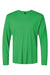 AllPro 48400 Mens Pro Lock Performance Long Sleeve Crewneck T-Shirt Kelly Green Flat Front