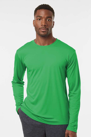 AllPro 48400 Mens Pro Lock Performance Long Sleeve Crewneck T-Shirt Kelly Green Model Front