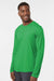 AllPro 48400 Mens Pro Lock Performance Long Sleeve Crewneck T-Shirt Kelly Green Model Side