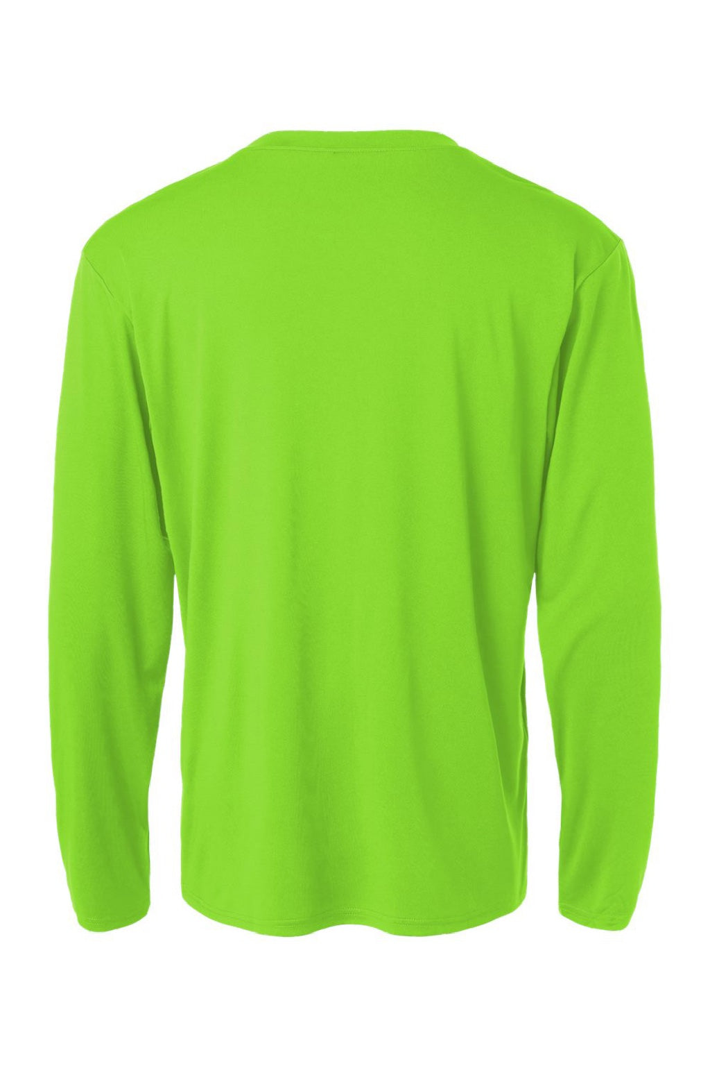 AllPro 48400 Mens Pro Lock Performance Long Sleeve Crewneck T-Shirt Lime Green Flat Back