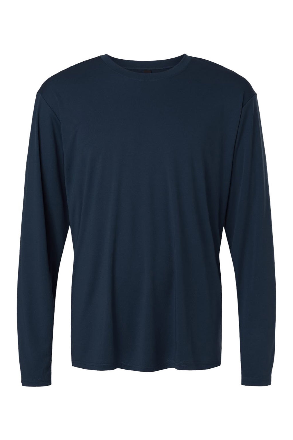 AllPro 48400 Mens Pro Lock Performance Long Sleeve Crewneck T-Shirt Navy Blue Flat Front