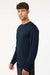 AllPro 48400 Mens Pro Lock Performance Long Sleeve Crewneck T-Shirt Navy Blue Model Side