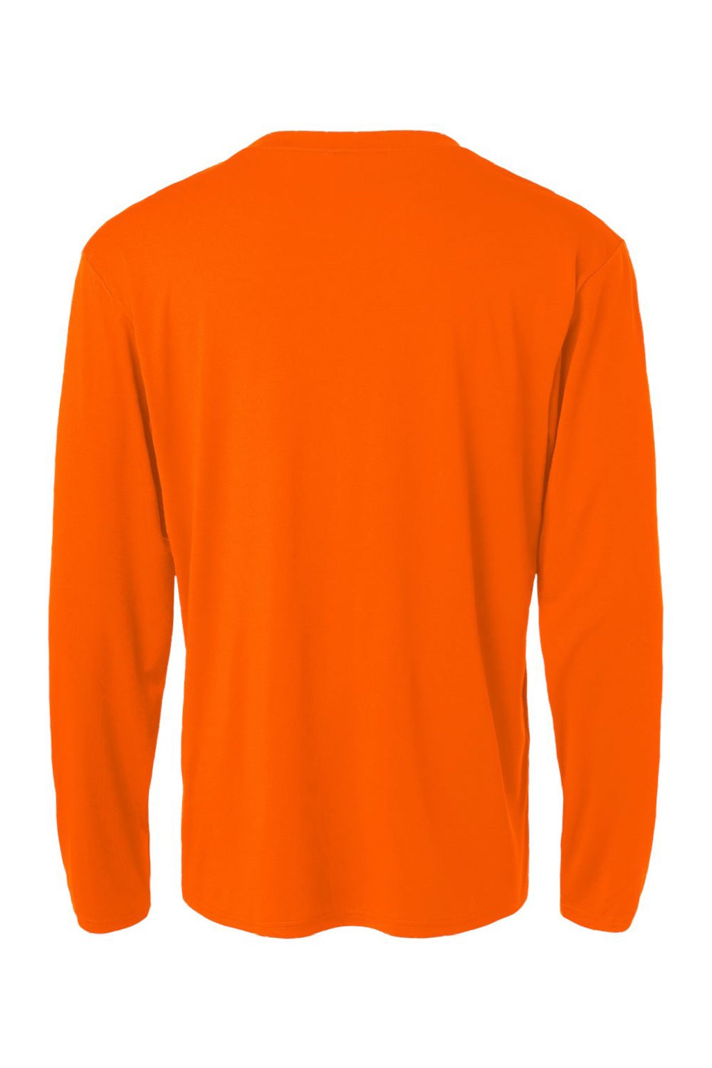 AllPro 48400 Mens Pro Lock Performance Long Sleeve Crewneck T-Shirt Neon Orange Flat Back