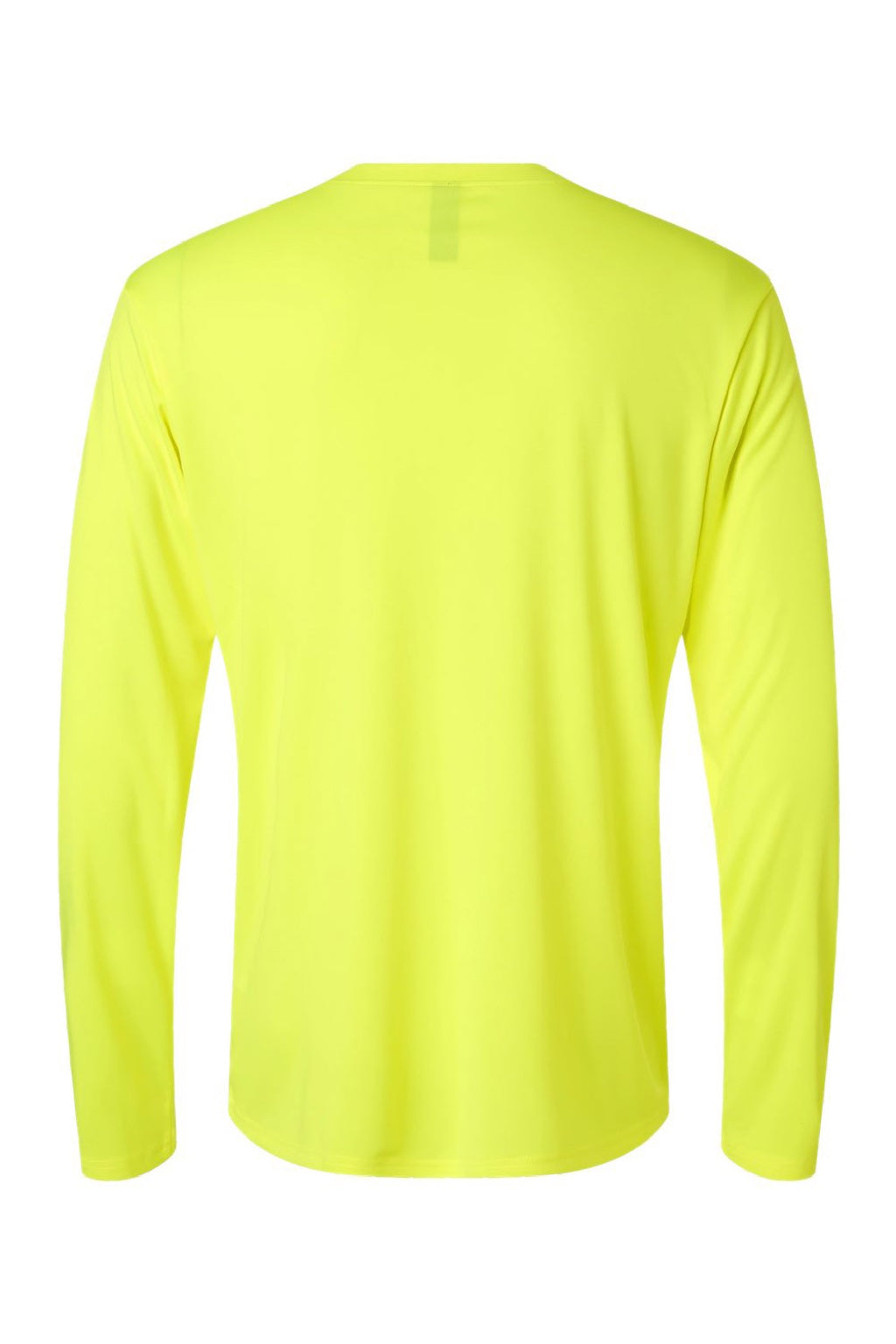 AllPro 48400 Mens Pro Lock Performance Long Sleeve Crewneck T-Shirt Neon Yellow Flat Back