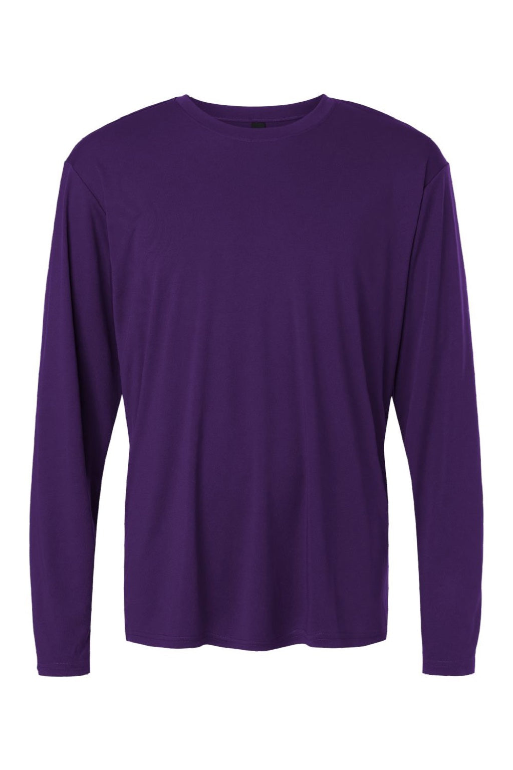 AllPro 48400 Mens Pro Lock Performance Long Sleeve Crewneck T-Shirt Purple Flat Front
