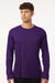 AllPro 48400 Mens Pro Lock Performance Long Sleeve Crewneck T-Shirt Purple Model Front