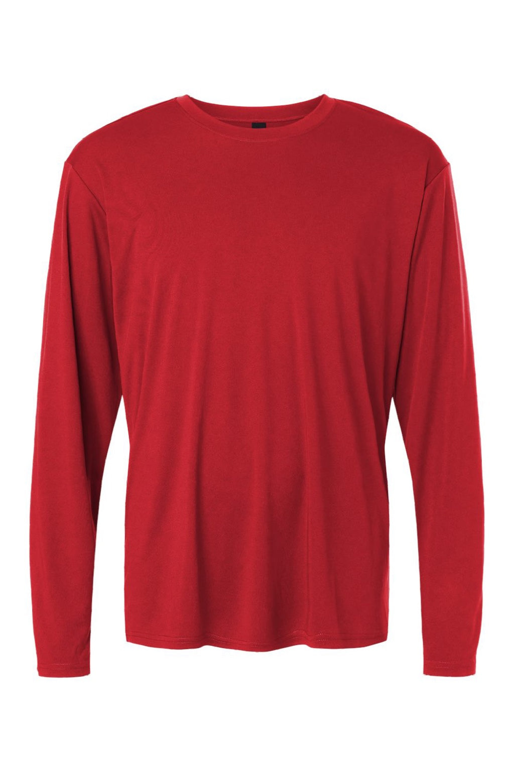 AllPro 48400 Mens Pro Lock Performance Long Sleeve Crewneck T-Shirt Red Flat Front