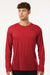 AllPro 48400 Mens Pro Lock Performance Long Sleeve Crewneck T-Shirt Red Model Front
