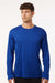 AllPro 48400 Mens Pro Lock Performance Long Sleeve Crewneck T-Shirt Royal Blue Model Front
