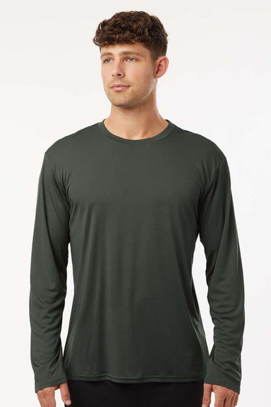 AllPro 48400 Mens Pro Lock Performance Long Sleeve Crewneck T-Shirt Smoke Grey Model Front