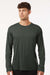 AllPro 48400 Mens Pro Lock Performance Long Sleeve Crewneck T-Shirt Smoke Grey Model Front
