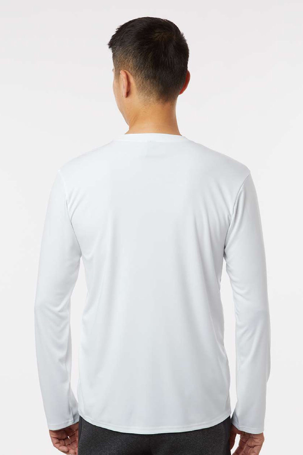 AllPro 48400 Mens Pro Lock Performance Long Sleeve Crewneck T-Shirt White Model Back