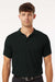 AllPro 62800 Mens Pique Short Sleeve Polo Shirt Black Model Front