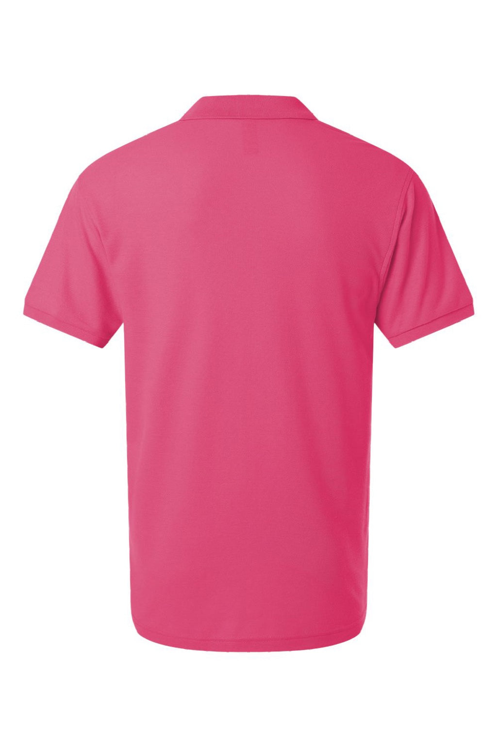 AllPro 62800 Mens Pique Short Sleeve Polo Shirt Bright Pink Flat Back
