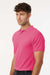 AllPro 62800 Mens Pique Short Sleeve Polo Shirt Bright Pink Model Side
