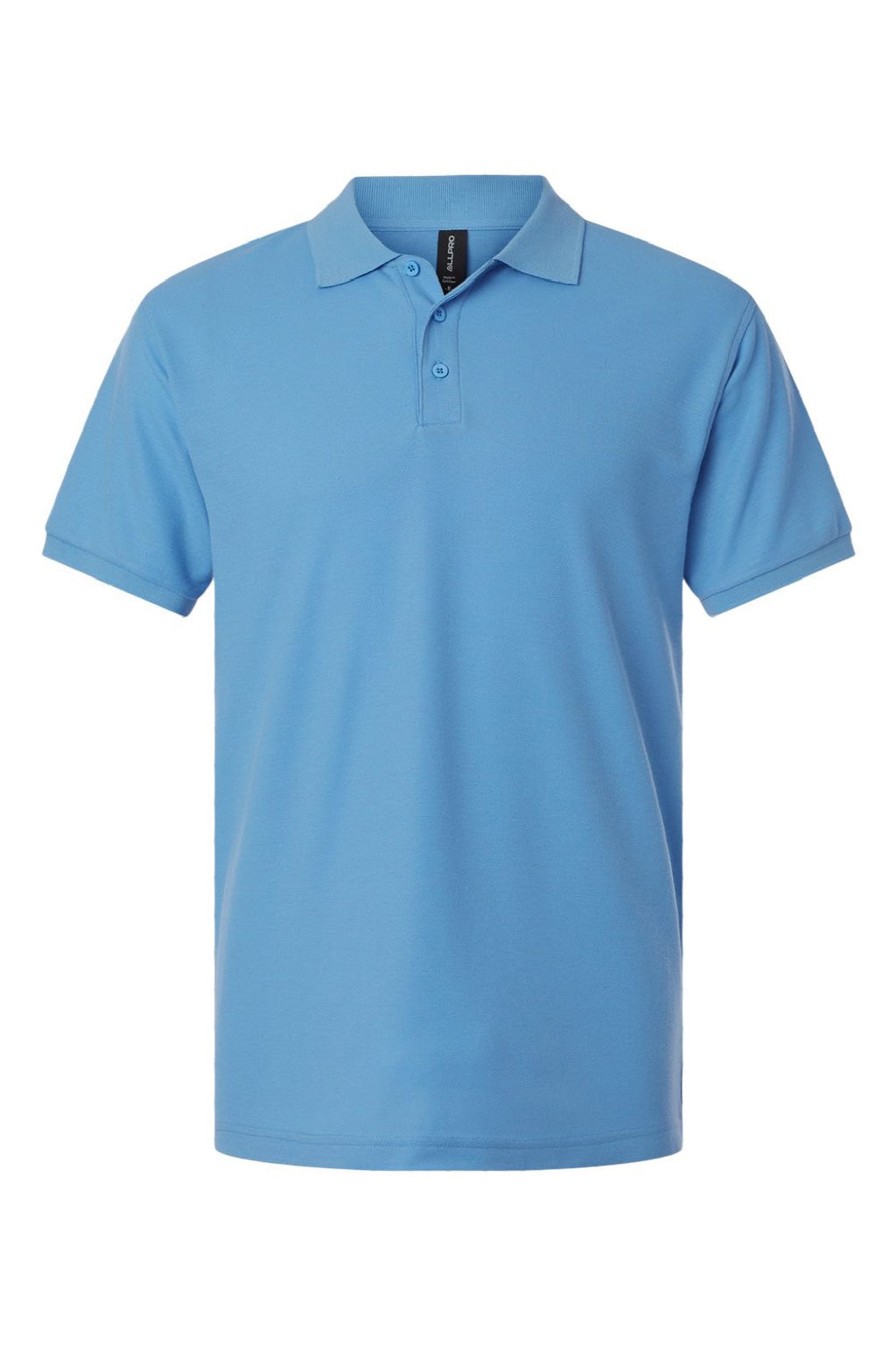 AllPro 62800 Mens Pique Short Sleeve Polo Shirt Carolina Blue Flat Front