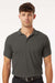 AllPro 62800 Mens Pique Short Sleeve Polo Shirt Charcoal Grey Model Front