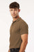 AllPro 62800 Mens Pique Short Sleeve Polo Shirt Cigar Brown Model Side