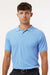 AllPro 62800 Mens Pique Short Sleeve Polo Shirt Cloud Blue Model Front