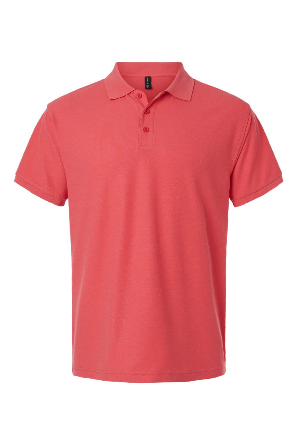 AllPro 62800 Mens Pique Short Sleeve Polo Shirt Coral Flat Front