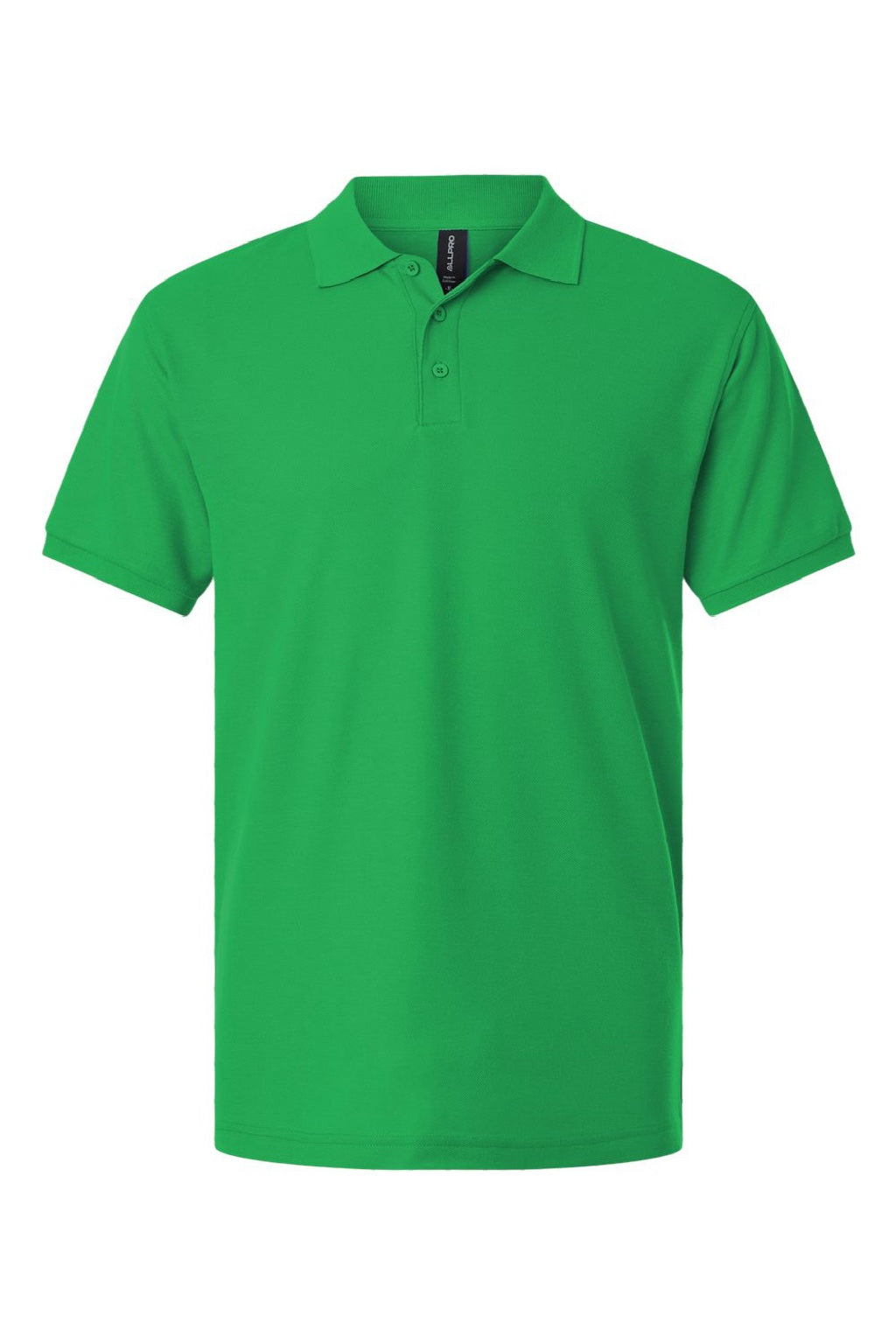 AllPro 62800 Mens Pique Short Sleeve Polo Shirt Kelly Green Flat Front