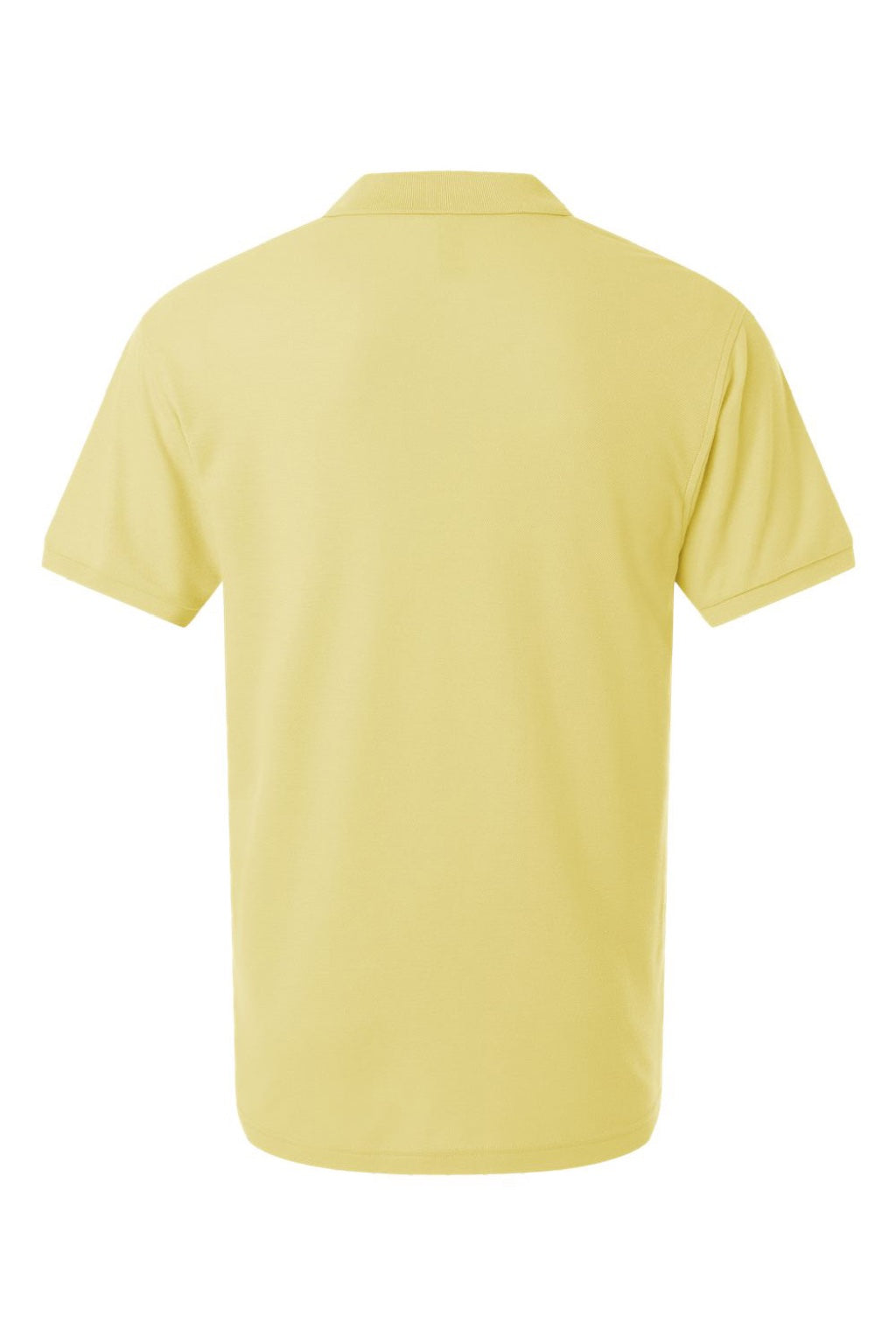 AllPro 62800 Mens Pique Short Sleeve Polo Shirt Light Yellow Flat Back