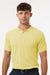 AllPro 62800 Mens Pique Short Sleeve Polo Shirt Light Yellow Model Front